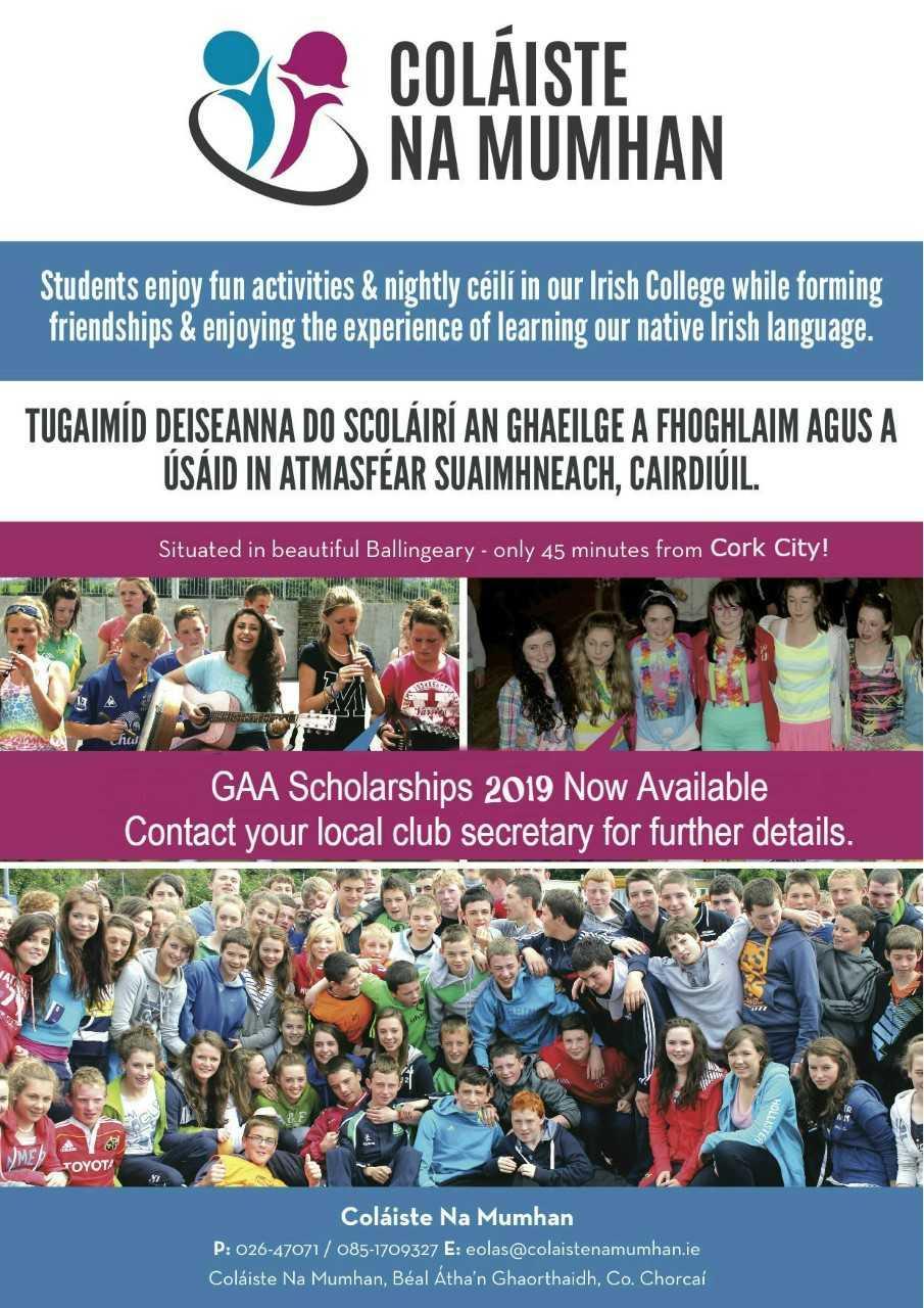 Irish College GAA Scholarships now available
