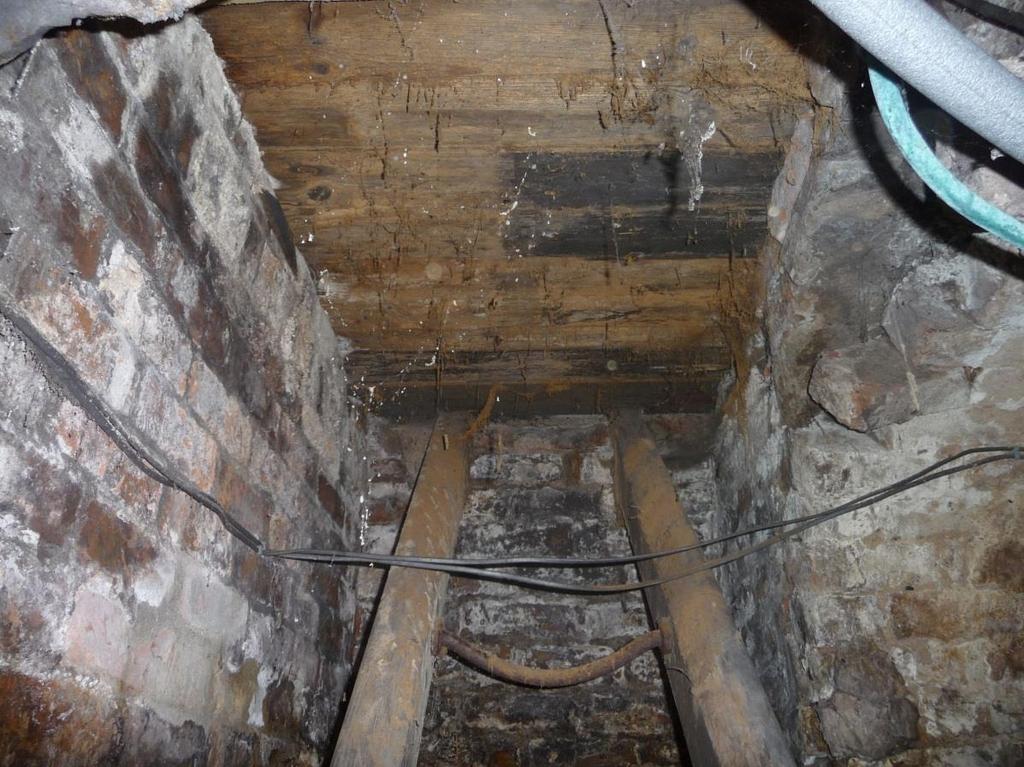The picture above shows the old cellar which is vaulted in places. The above picture shows one of the three entrances into the old cellar.