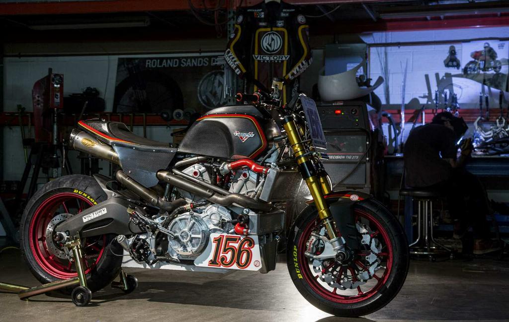 VICTORY RACES TO THE CLOUDS Victory Motorcycles and Roland Sands Design have joined forces to conquer Pikes Peak with a machine built by Sands and his