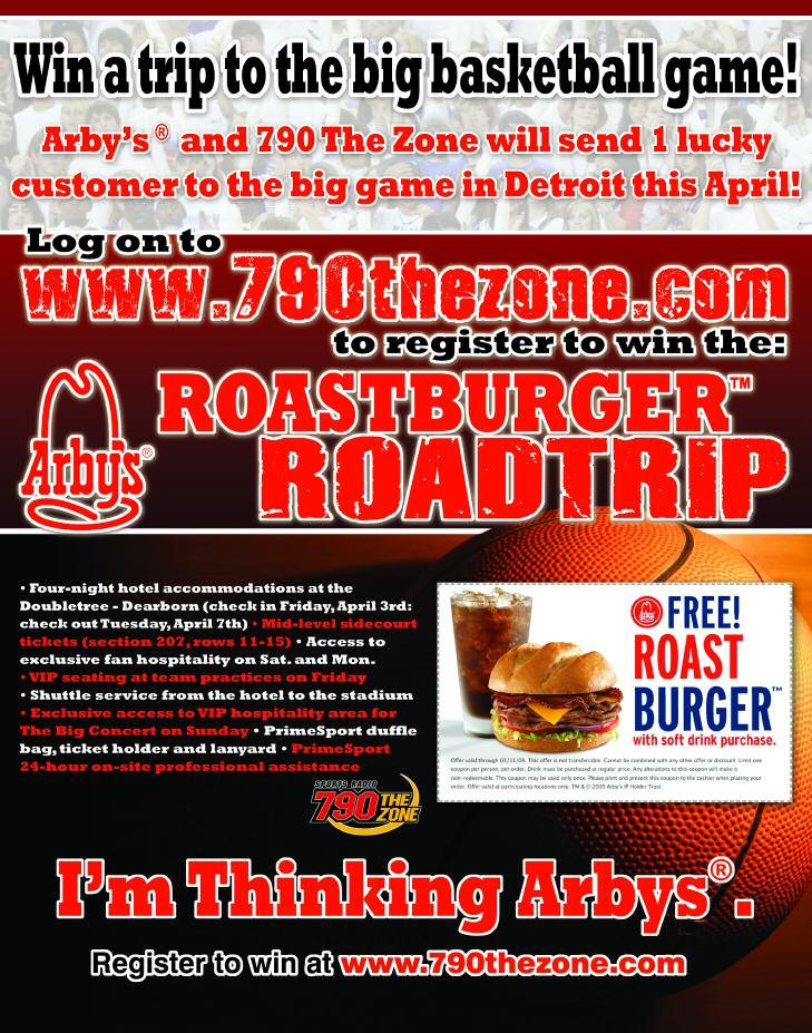 08 I SCORE ATLANTA Get In The Game! Try Arby s new Roastburgers!