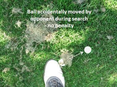 Ball in Motion Deflected or Stopped by Opponent, Caddie or Equipment (Rule 19-3) If you play a stroke and your ball hits your opponent, their caddie, or their equipment you may choose whether to