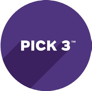 Pick 3 is our daily jackpot game that offers all kinds of various bet types like front pair, back pair, exact order and any order. And all with just 3 numbers! $.