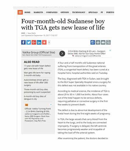 Four-month-old Sudanese boy with TGA gets new lease of life 1. http://www.business-standard.