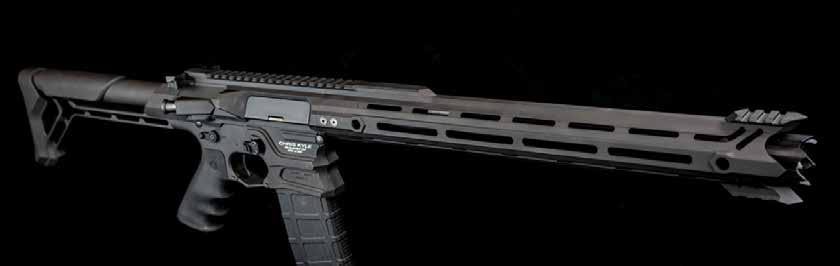 5" nitrocarburized 1:8 twist 300 & welded linear compensator give this all billet rifle an aggressive look.