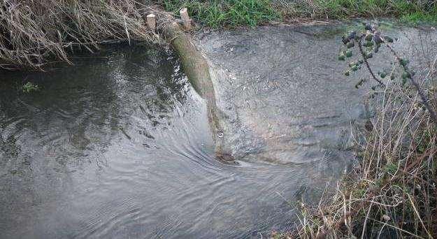 pointing slightly upstream so that flows are deflected into the centre of the channel as opposed to the bank. Figure 16: An example of a simple log deflector.