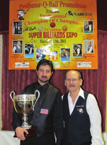 Piedrabuena and Champion of Champions Pedro Piedrabuena of San Diego wowed three-cushion enthusiasts, thousands of pool players and internet viewers with a career-best performance and clear