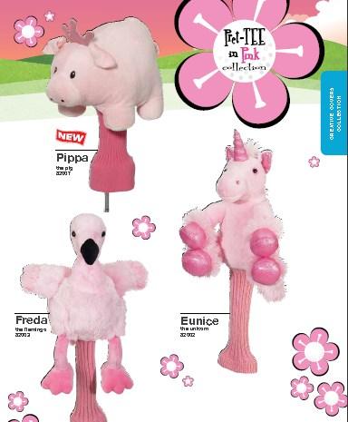 HEAD COVERS Pret-TEE in Pink Characters BY SPECIAL ORDER