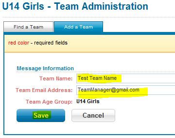 When you click save, the team manager will receive an email with a link to enter their team profile and roster.