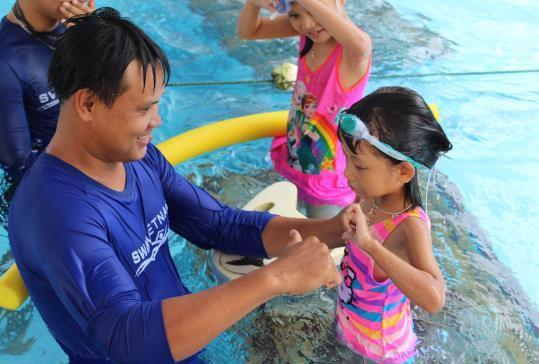 Private and paid swimming lessons have contributed a small part of raising funds to sustain the free learn to swim programs.