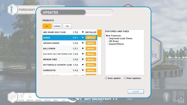 20 Update Manager Update Manager is accessible in the Main Menu through the menu bar at the bottom left of the screen. You must be logged into a MyPerformance account to access the Updates window.