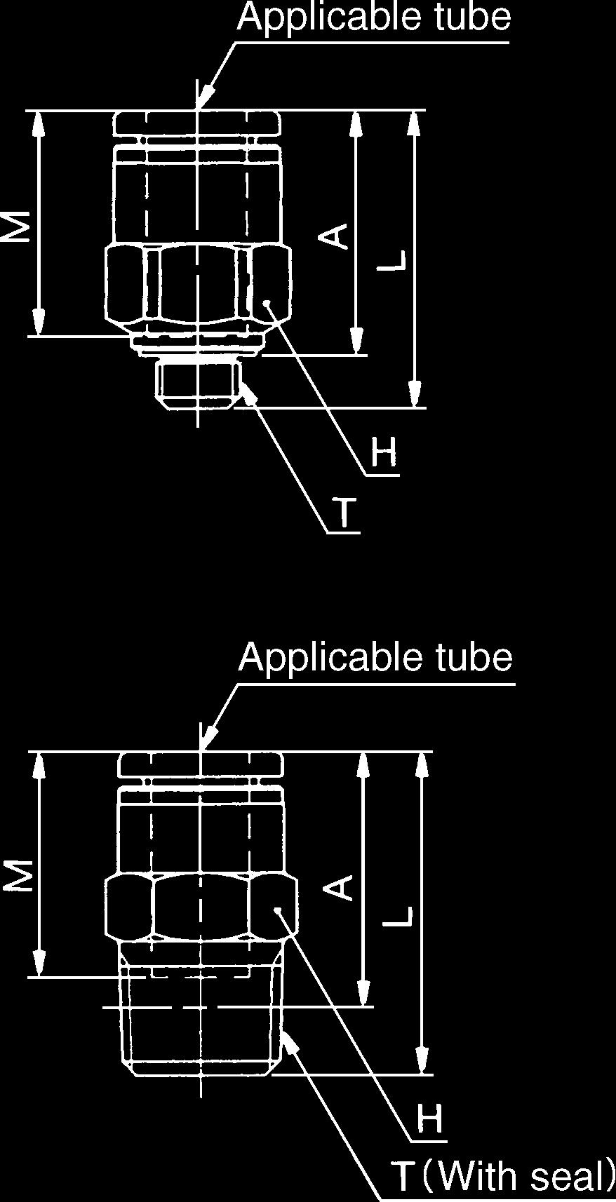 ale connector: KJ Inch -2 pplicable tube () O.D. -2 1 1-2 5 2 1 1 KJ01-2 KJ01-S KJ01-S KJ0-2 KJ0-S KJ0-S KJ0-2 KJ0-S (ex.) 1. 1. 1. 1 19.5 1. 22 9.5. 9.5. -2 1 1 1.