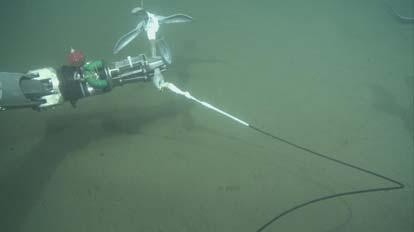 After the landing, HPD set the cable end anchor to the seafloor at 09:36 and start the cable laying face to west at 10:09.
