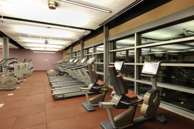 The Summit Senior and Aquatic Center Amenities Fitness Area Classrooms Group Exercise Room Indoor walking
