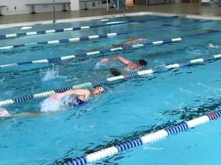 Elmbrook Swims 100 X 100 on Saturday, February 25 Action in the pool swimming one of the 100s The 13th Annual 100 X 100 was held by Elmbrook Masters group on Feb 25.