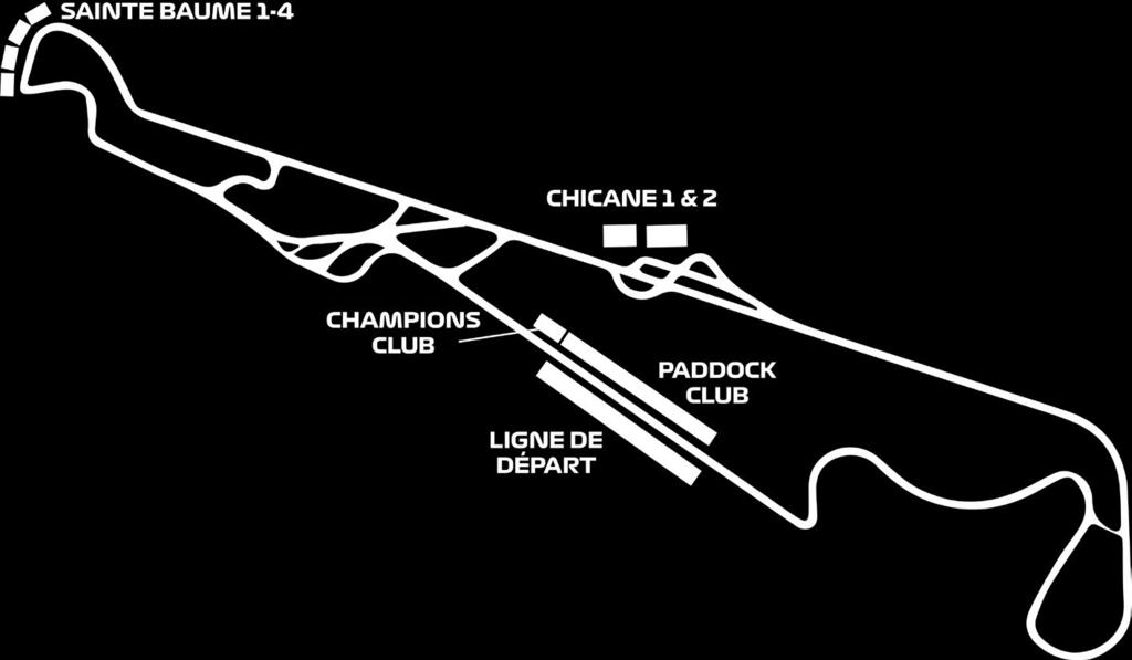 SEATING CHART STARTER CHICANE 1 & 2 Uncovered - Seat - Back TROPHY SAINTE BAUME Uncovered - Seat - Back HERO LIGNE DE DÉPART Covered - Seat-Back CHAMPION CHAMPIONS CLUB Covered - Hospitality PADDOCK