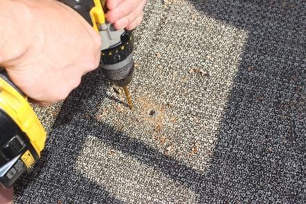 Be sure to pull the head into the flooring material so as to not protrude above the surface. Insure the plate is tight to the bottom of the floor with no air gaps.