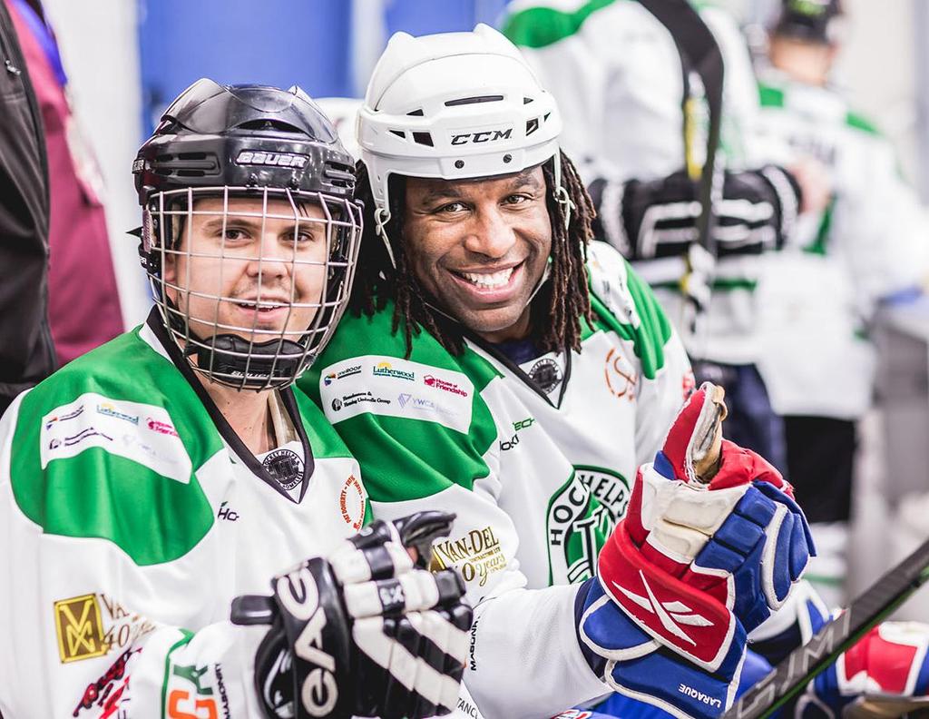 2017 HHTH KITCHENER-WATERLOO GEORGES LARAQUE (DALLAS WHITE) WITH HIS TEAM MATE FROM HOCKEYTECH.