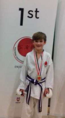 Joe Minnis Joe won a gold medal at UEA for an interclub shotokan karate competition on October 22 nd 2017. The medal was for sparring (kumite) under 5ft up to 10 years.