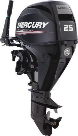 Compact and Light Ounce by ounce, Mercury engineers cut pounds from the new Mercury Four-Stroke outboards, resulting in the lightest engines