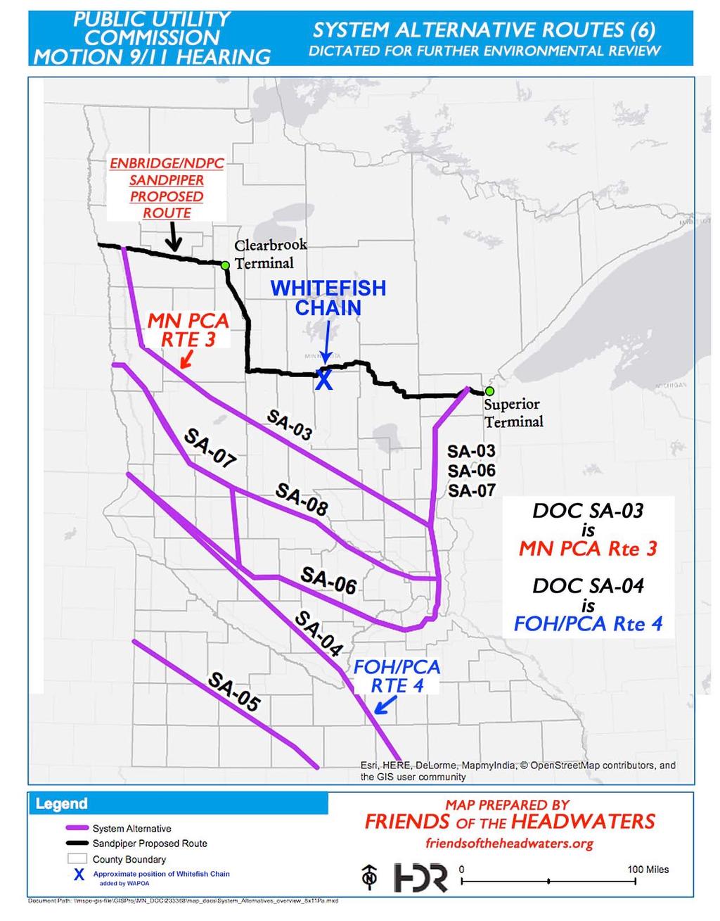 Proposed Sandpiper Pipeline Enbridge, a Canadian company, has proposed a new 30-inch pipeline which will carry crude oil.