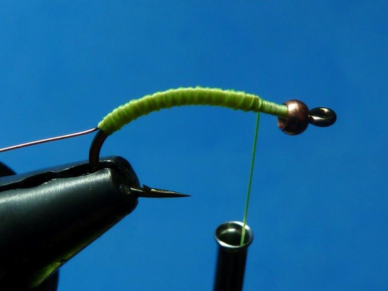 Wind thread to front of hook, cover the shank