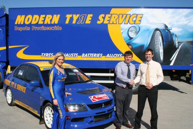 Rory Byrne MD Modern Tyre Service with Des O Loan NADMC Chairman This year s event will start from the Modern Tyre Service complex in Carnbane Ind. Est.