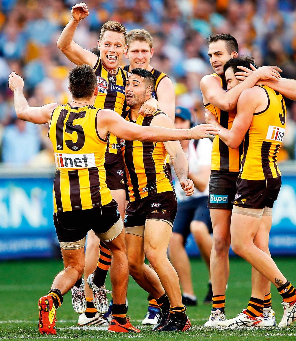 140 AFL ANNUAL REPORT 2014 AWARDS, RESULTS & FAREWELLS 141 AWARDS, RESULTS & FAREWELLS Hawthorn capped off a remarkable season on the field, winning its 12th premiership, while the AFL farewelled