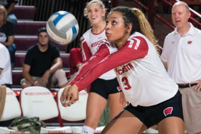 .. transfer from USC, playing one season... played on the same club team as Badger teammate Tionna Williams 2016: Has played and started all three matches nad played in all 10 sets.