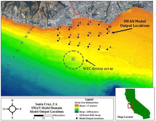 SNL-SWAN: Model Set-Up Results evaluated near-shore Santa Cruz Model