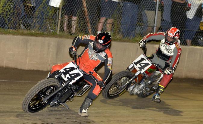 ROUND 10 / JULY 8, 2017 ROLLING WHEELS RACEWAY PARK / ELBRIDGE, NEW YORK FLAT TRACK 2017 AMERICAN FLAT TRACK CHAMPIONSHIP P106 (Above) Robinson ended up holding off Briar Bauman (14) for fifth,