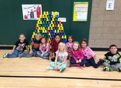 Cornell Elementary Mrs. Bierbaum's students enjoyed working as a team to build this "tower". Great cooperating skills were needed to accomplish this feat.