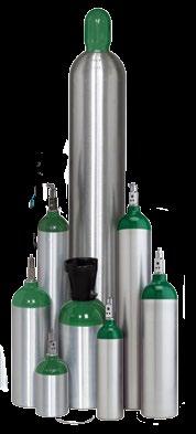 MODEL OXYGEN CAPACITY SERVICE PRESSURE ft 3 at 70 F (liters at 21 C) OUTSIDE DIAMETER LENGTH WEIGHT WATER VOLUME psig (bar) inches (mm) inches (mm) pounds (kg) in 3 (liters) INLET THREAD M-6 / B 6