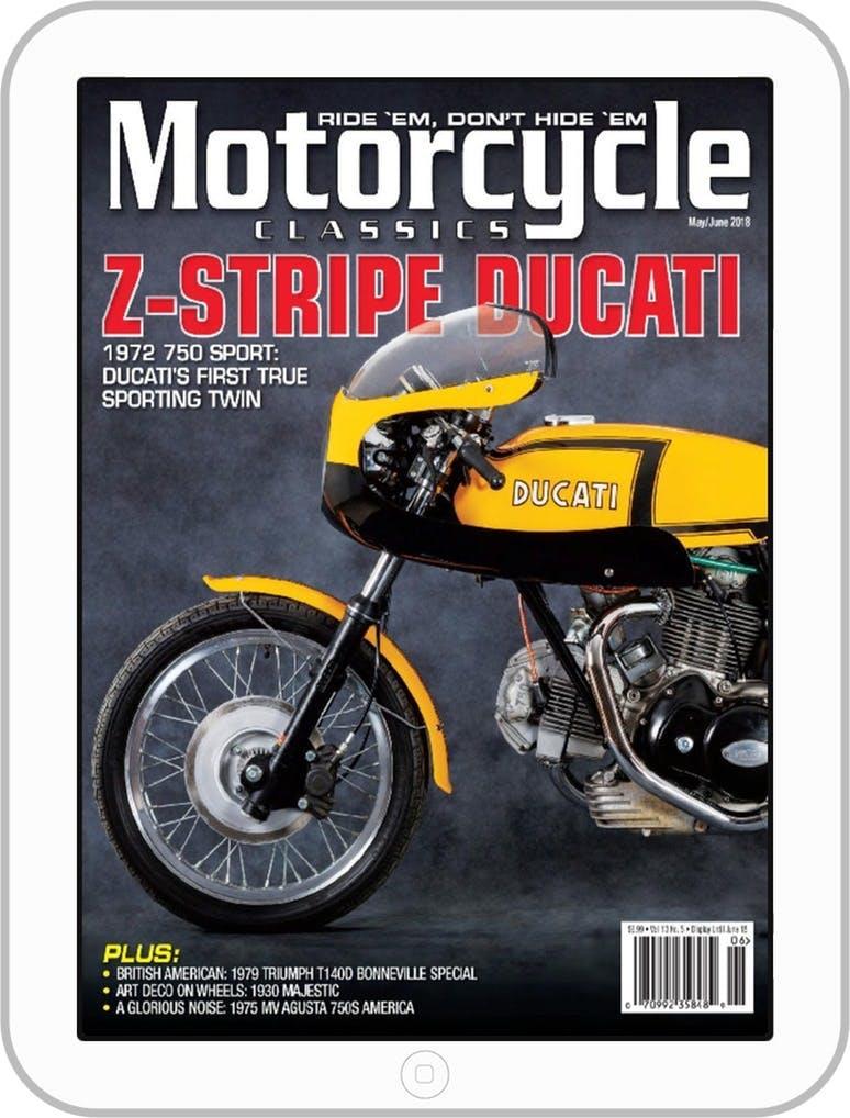 Rich Hardmeyer and his 1979 Triumph T140D Bonneville Special recognized in the Motorcycle Classics magazine (May/June 2018 edition) Get