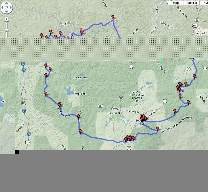 RIDE MAPS 100-mile century and elevation information.