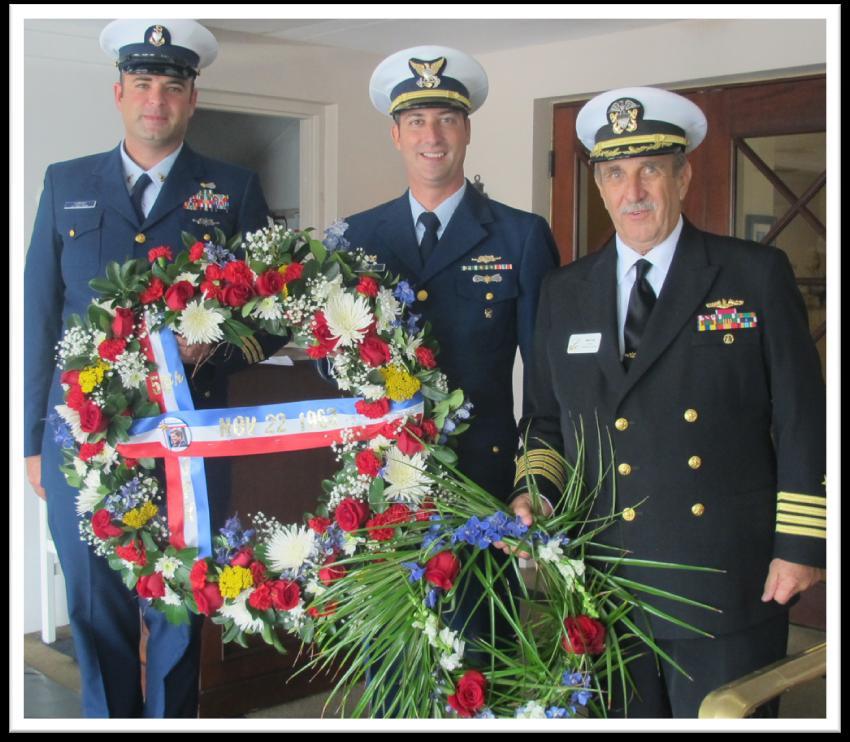 At the appropriate time, we left the luncheon to board a waiting Coast Guard vessel for the laying of the wreath.