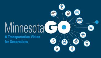 MnDOT s Strategic Directions 2050 Vision Minnesota Go: Multimodal transportation system that maximizes the health of people, the environment & our economy Complete Streets: Understand people &