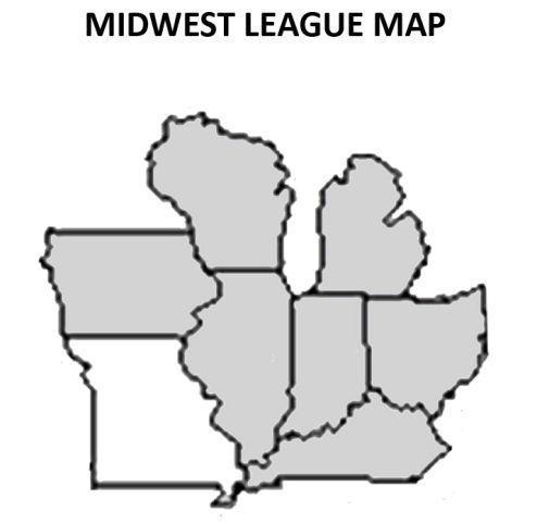 5 The Midwest League The Chiefs are one of 16 teams in the Midwest League. The League is comprised of teams from the states of Iowa, Illinois, Wisconsin, Indiana, Michigan, Ohio and Kentucky.