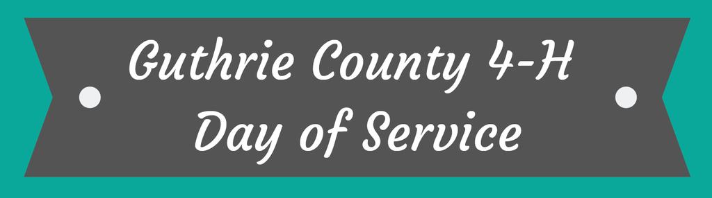 Guthrie County 4-Hers Give Back! We will be hosting a day of service on June 19th.
