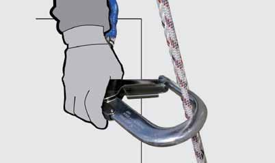 Once you are in a comfortable position and able to hold the casualty with one hand, take the casualty s primary rope which you previously disconnected from the anchorage point.