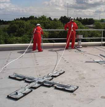 ROOF PITCH & SAFE WORKING The Mobile Man Anchor can be used on any flat roof or industrial steel cladded pitched roof up to 15 pitch provided that the unit is positioned on the opposite pitch to