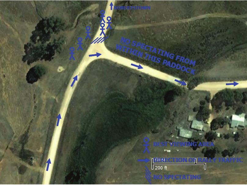 30km) and turn left at cross road onto Burra Rd. 4. Travel 4.9km (18.20km) to the Spectator Point.