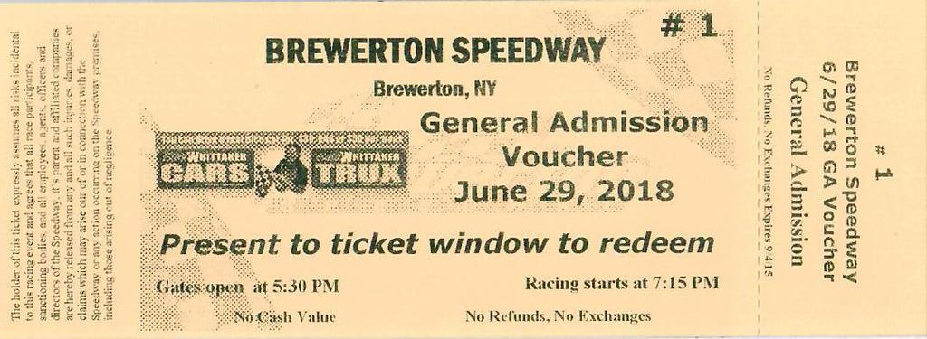 GROUP TICKETING Enjoy special pricing on Fulton and Brewerton race event tickets available for any group of 15 or more.