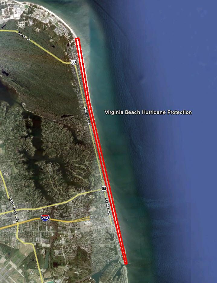 Virginia BeachHurricane Protection Project Resort Beach Basic SOW: 1.5 MCY Requires grain size = D50 greater than 0.