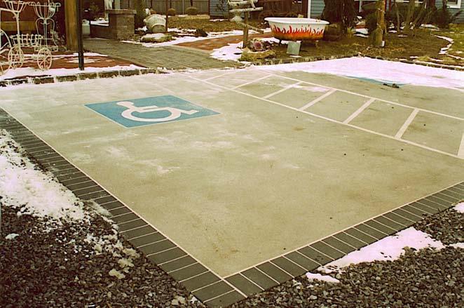 Accessibility Handicapped parking is a space designated for the physically handicapped persons, consisting of a typical