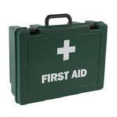 8 A readily accessible first aid box with the principal first aid articles being within their respective