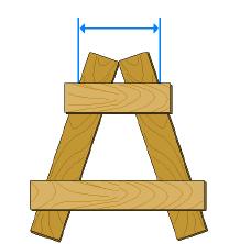 WARNING When constructing a triangle or parallelogram crib, keep the height to width ratio at 1:1. b. Construct a triangle crib.