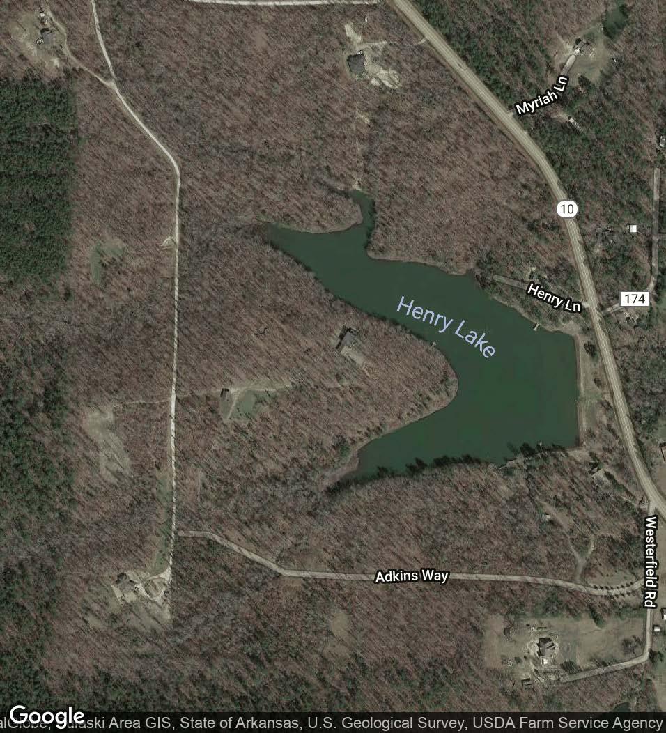 aerial map ii Henry Lake Arkansas, AC +/- Boundary Sindy