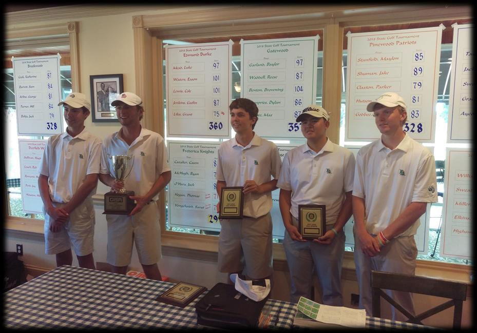 GISA Class AAA Boys State Golf Championship Monday, April 30 State Team Champions Frederica Academy 299