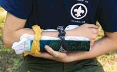 Step 4 Secure splints with bandages, neckerchiefs, or other wide strips of cloth.