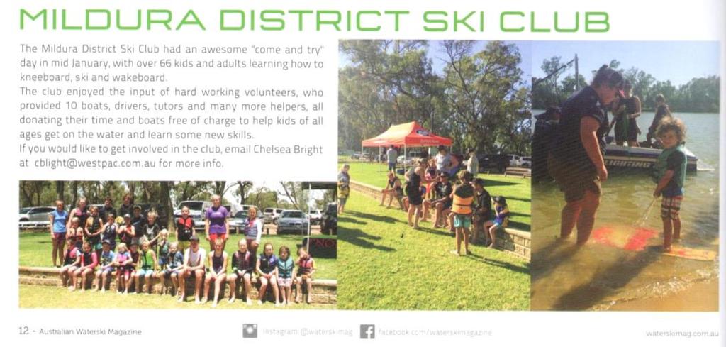 we get for having great like this in the Australian Waterski Magazine and The Australian water ski racer news.